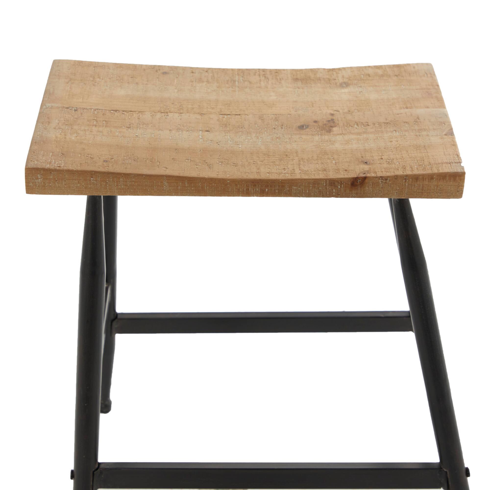 Black Metal Industrial Counter Stool 19" x 18" x 13"